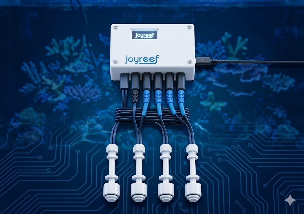 Controller JoyReef assemblato con tutti i sensori collegati, vista dall'alto
